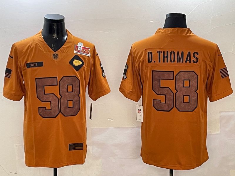 Men Kansas City Chiefs #58 Thomas Yellow 2025 Nike Salute to Service Limited NFL Jersey style 3